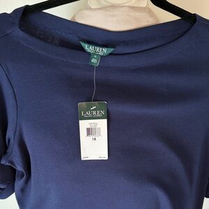 Ralph Lauren Deep Blue Short Sleeve Top, Versatile, Classic style.